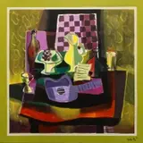 Marcel Mouly, La Guitar Mouve (The Purple Guitar), 1998, Oil on canvas
