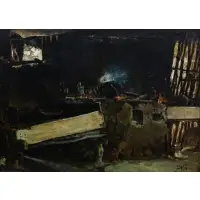 José Arpa, The Interior of a Mexican Kitchen, Oil on canvas