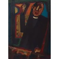 Vincent Smith, Fire and Brimstone, Oil and sand on canvas