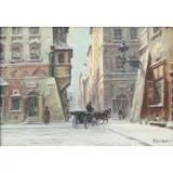Street Scene in Warsaw by Wladyslaw T. Chmielinski, Oil on canvas, sold Oct 2025