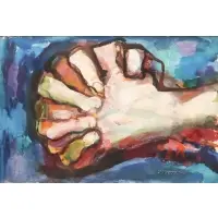 Abraham Rattner, Hands (Study for the Last Judgement), 1948, Watercolor on paper