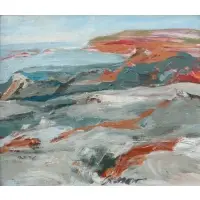 Alan Gussow, Mohegan Coast, 1962, Oil on masonite