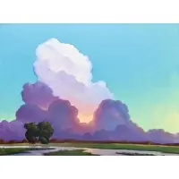 Walter Hawkins, Sunset on the Bayou, Acrylic on canvas board