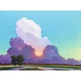 Walter Hawkins, Sunset on the Bayou, Acrylic on canvas board