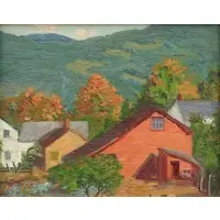 Louise M. Kamp, Woodstock, Oil on board