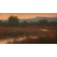 Jane Bloodgood-Abrams, Sunset River Landscape, 1996, Pastel