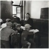The Cheder, Slonim by Roman Vishniac, Gelatin silver print, sold Oct 2025