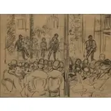 Jerome Myers, The Sans Souci, 1898, Cray-pas on paper