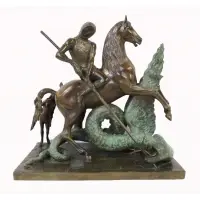 Dali by Salvador Dalí, Bronze sculpture with brown, gold and green patina, sold Oct 2025