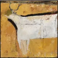 Untitled (White Cow) by Sue Miller, Oil on canvas, sold Sep 2025