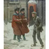 Erik Henningsen, On Winter Guard at Amalienborg Palace, Oil on board