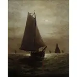 Welsley Elbridge Webber, At Moonlit, Oil on canvas