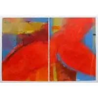 Patrick Laroche, Untitled (Figure in Red), Mixed media on paper