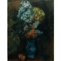Max Band, Flowers in a Blue Vase, Oil on canvas
