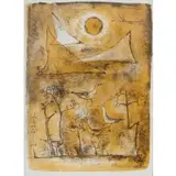 Zau Wou-Ki, Montagnes et Oiseaux (Mountains and Birds), 1951, Colored lithograph on paper