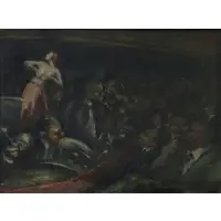 George Chann, Burlesque Show, Oil on canvas