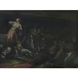 George Chann, Burlesque Show, Oil on canvas