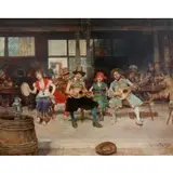 Romà Ribera i Cirera, The Tavern Singers, Oil on canvas