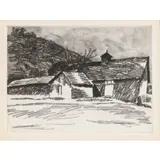 Wolf Kahn, Barn at Thurber Farm, Vermont, 1981, Etching and aquatint