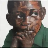 Oluwaseun Odeyemi, Always Looking Your Way II, 2022, Mixed media, acrylic, charcoal and conte crayon on canvas
