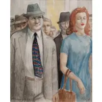 William McElcheran, Untitled (Figures Walking), Two Works on Paper:(i) 'Untitled' (Figures Walking)