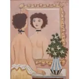Fletcher Martin, Looking in the Mirror, 1978, Oil on board