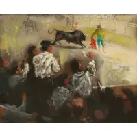Byron Browne, Bull Fight, 1957, Oil on canvas