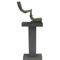 TRAPEZE by Shirley Klinghofer, Bronze sculpture on stone pedestal base, sold Sep 2025