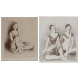 Moses Soyer, Untitled, 2 framed prints