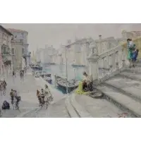 Luigi Pagan, Venice scene, Oil on canvas