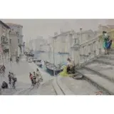 Luigi Pagan, Venice scene, Oil on canvas