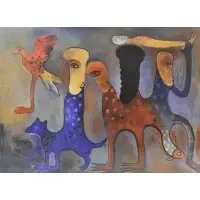 Manuel Mendive, Untitled, 2014, Serigraph, signed and dated and numbered 5/30