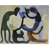Manuel Mendive, Untitled, 2015, Serigraph on paper, signed, dated and numbered 14/30
