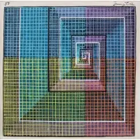 Benny Collin, C. Randall, Abstract composition, acrylic on board, signed upper rt