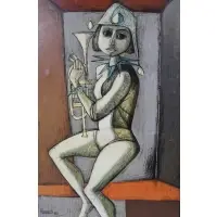 Lucio Ranucci, Harlequin, Oil on canvas, signed lr left