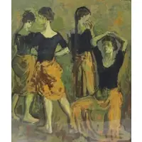 Moses Soyer, Ballet Dancers, Serigraph, coa on verso