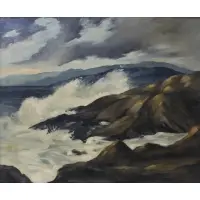 David H. Gettens, Maine Coast Seascape, Oil on canvas, signed and dated