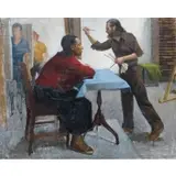 Dan Gheno, Artist's Model Class, Oil on canvas