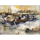 Tri Minh Nguyen, - Vietnam / US Vietnam Harbor, Oil On Canvas