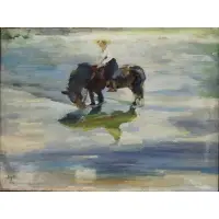 Max Feldbauer, – Germany Figure on a horse, Oil on canvas, signed and dated lower left