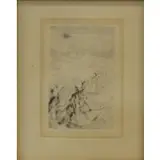 Pierre-Auguste Renoir, Untitled, Sur La Plage, etching with drypoint laid on paper, signed on plate