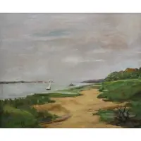 Cape Cod shoreline by Francis Mattson Hines, Oil on canvas, signed and dated 67, sold Sep 2025