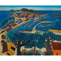 Préfète Duffaut, Harbor Scene, Oil on board