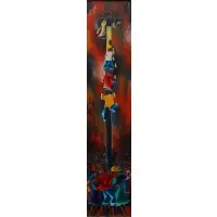 Fred Pierre, Grease Pole Treasures, Oil on board