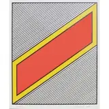 Nicholas Krushenick, Silver Image, 1979, Colored silkscreen on paper