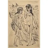 Max Pechstein, Nach dem Bade (After the Bath), Drypoint, etching on paper