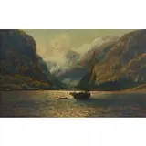 Per Petri, Sailing in the Fjord, Oil on board