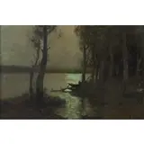 Per Petri, Night Fisherman, Oil on board