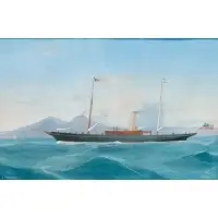 Antonio de Simone the Elder, The Steam Yacht Eugenia', Gouache on paper