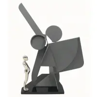 Ernest Trova, Untitled, Study Man Profile, patinated metal (probably bronze)